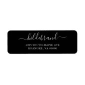 Zwart-witloos script etiket (Voorkant)