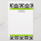 Zwart-witmasker met Chartreuse Green Accent Strip Briefpapier (Voorkant / Achterkant)