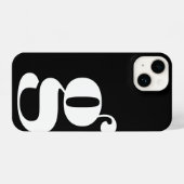 Zwart-witminimalismonogram iPhone Hoesje (Achterkant horizontaal)