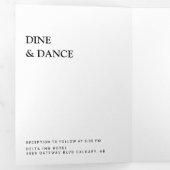 Zwart-witminimalistisch eenvoudige moderne bruilof drieluik uitnodiging (Binnenzijde eerst)