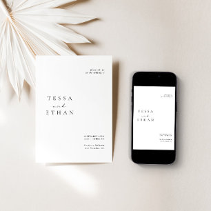 Zwart-witminimalistisch modern huwelijk kaart