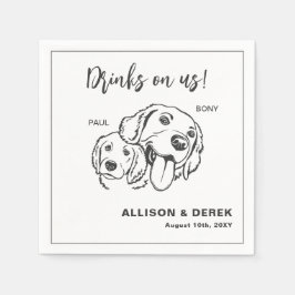 Zwart-witminimalistisch tandwieltje servet