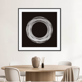 Zwart-witminimalistische moderne kunst afdrukken poster
