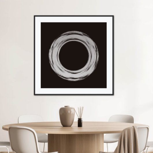 Zwart-witminimalistische moderne kunst afdrukken poster
