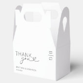 Zwart-witmonogram bruiloft bedankdoosjes (Geopend)