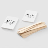 Zwart-witmonogram bruiloft handwaaier (Niet-gemonteerd)