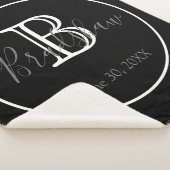 Zwart-witmonogram bruiloft sherpa deken (3/4)