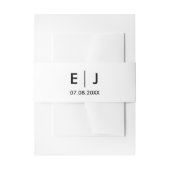 Zwart-witmonogram bruiloft uitnodigingen wikkel (Voorkant Voorbeeld)