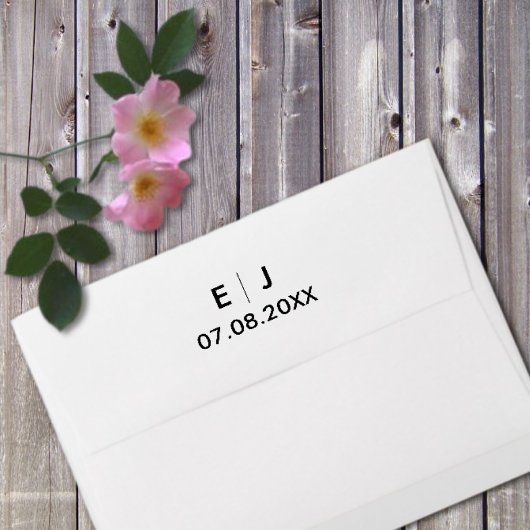 Zwart-witmonogram bruiloft  zelfinktende stempel