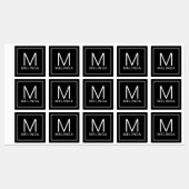 Zwart-witmonogram minimalistische labels (Vel)