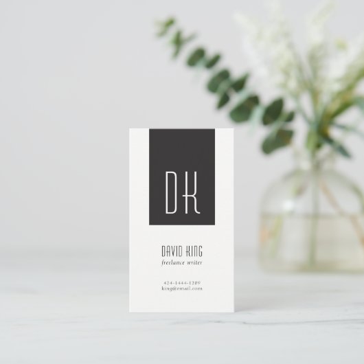 Zwart-witmonogram Visitekaartje (Staand voorkant)