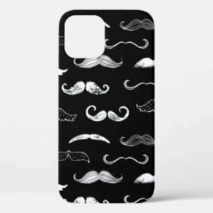 Zwart-witmuziek naadloos herhalingsachtergrond iPhone 12 hoesje