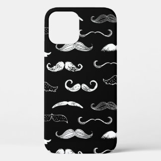 Zwart-witmuziek naadloos herhalingsachtergrond iPhone 12 hoesje