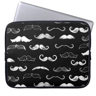 Zwart-witmuziek naadloos herhalingsachtergrond laptop sleeve