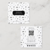 Zwart-witnoot Symbool QR Code Vierkante Visitekaartje (Voorkant / Achterkant)