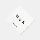 Zwart-witpaar-koeskoepelmonogram bruiloft servet (Hoek)