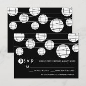Zwart-witpapier lantaarns RSVP-Kaart RSVP Kaartje (Voorkant / Achterkant)
