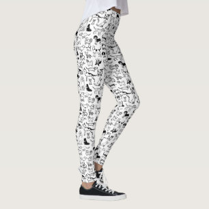 Zwart-witpatroon Cute Canine Lover's Leggings