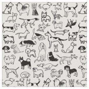 Zwart-witpatroon Cute Canine Lover's Stof