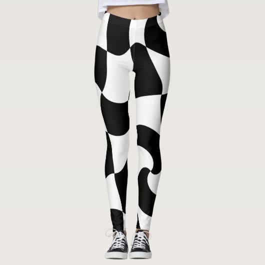 zwart-witpatroon van de controleur leggings (Voorkant)