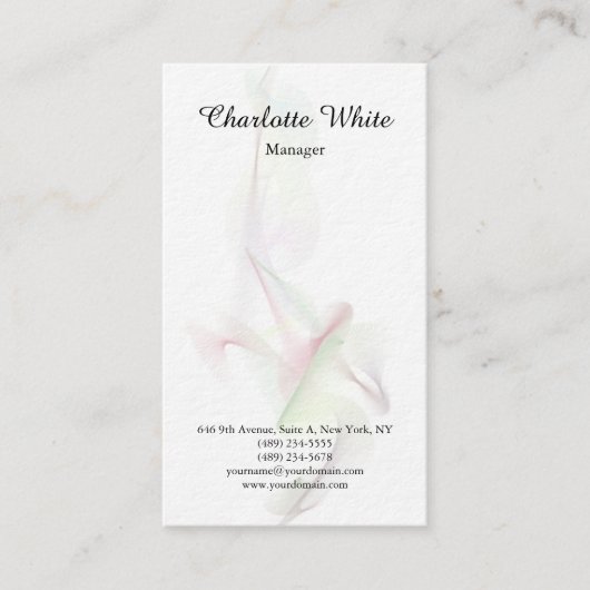 Zwart witpenseel Abstracte curven Modern Visitekaartje (Voorkant)