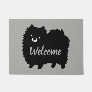 Zwart-witpommeren Cute Pommie Dog Deurmat