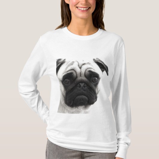 Zwart-witpug T-shirt (Voorkant)