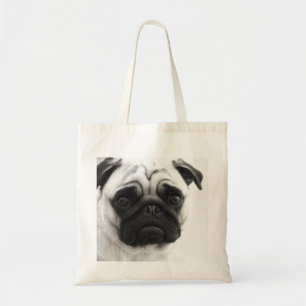 Zwart-witpug Tote Bag