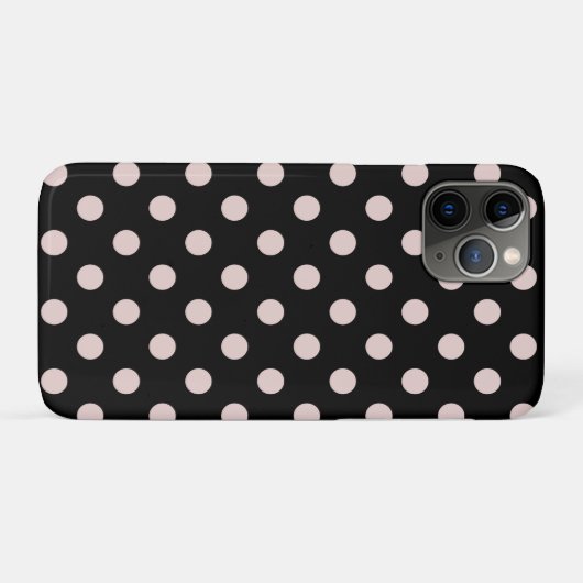 Zwart-witroze lichtroze pooldots Case-Mate iPhone case (Achterkant (horizontaal))
