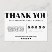 Zwart-witscherm Hartelijk dank voor uw bestelling  Informatiekaartje (Voorkant)