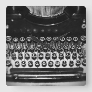 Zwart-witschrijfmachine Vierkante Klok