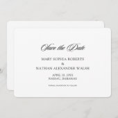 Zwart-witscript bruiloft opslaan Datum Kaart (Voorkant / Achterkant)