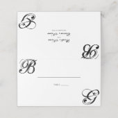 Zwart-witscript monogram bruiloft (Buitenkant ongevouwen)