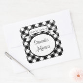 Zwart-witscript - uit de keuken van - jar/label vierkante sticker (Envelop)