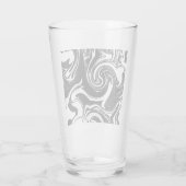 Zwart-witscrollen Natte verf handverf Glas (Achterkant)