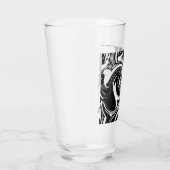 Zwart-witscrollen Natte verf handverf Glas (Rechts)