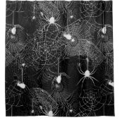 Zwart-witspin-webschoengordijn Douchegordijn (Voorkant)