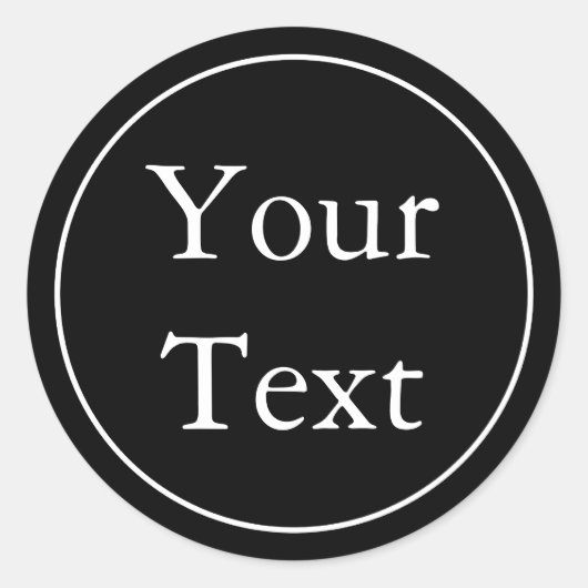 Zwart-witstickers of labels met aangepaste tekst (Voorkant)