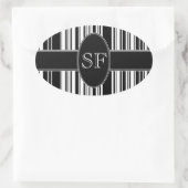 Zwart-witstreepjescode Ovale Sticker (Tas)