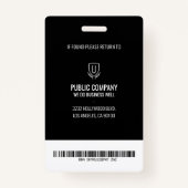 Zwart-witstreepjescode Personeelscode ID-kaart Badge (Achterkant)