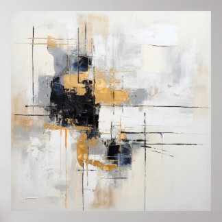 Zwart-witte, abstracte afbeelding poster