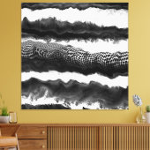 Zwart-witte Abstracte moderne verlichtingskunst Canvas Afdruk (Insitu (Woonkamer))