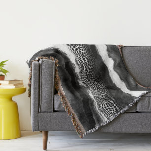 Zwart-witte Abstracte moderne verlichtingskunst Deken