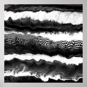 Zwart-witte Abstracte moderne verlichtingskunst Poster