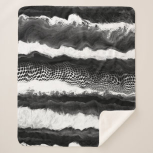 Zwart-witte Abstracte moderne verlichtingskunst Sherpa Deken