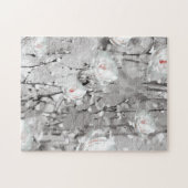 Zwart-witte Abstracte sneeuwventilator Legpuzzel (Horizontaal)