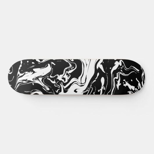 Zwart-witte abstracte zwenken (bijgewerkt ontwerp) skateboard (Horizontaal)