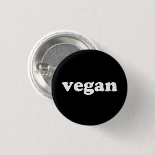 Zwart-witte achtergrond "Vegan" Ronde Button 3,2 Cm