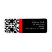 Zwart-witte Adresetiketten met rood Etiket (Voorkant)