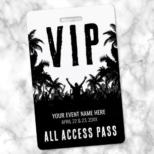 Zwart Witte All Access Event VIP Badge